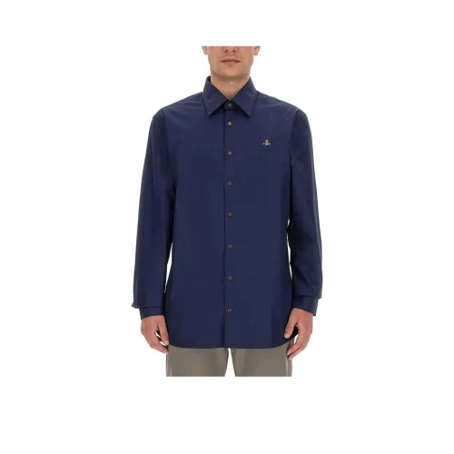 Vivienne Westwood Blue Men's Shirts Вивьен Вествуд Синий Мужские Рубашки