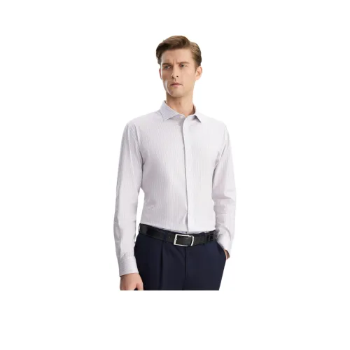 OUDING Рубашка Мужская Платиновый Серый Полосы