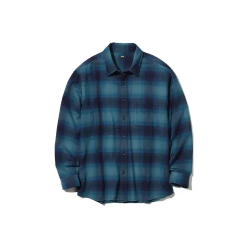 UNIQLO Озерно-голубой Унисекс Рубашки
