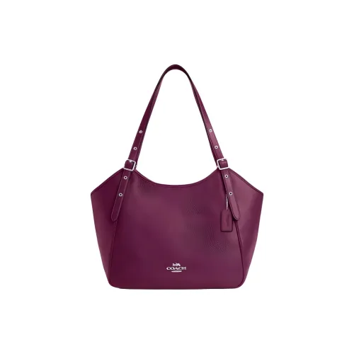 COACH Сумка через плечо с молнией кожа сумка-тоут сумка для покупок сумка сумка через плечо женская темно-ягодная