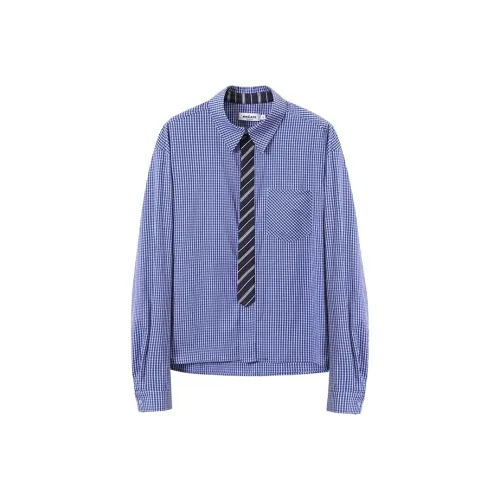 KREATE Рубашка Унисекс Синие Полосы Узор