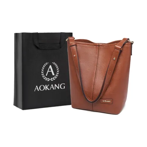 AOKANG Коровья кожа Сумка через плечо Тоут Ведрообразная сумка Большая Женская Карамельный коричневый Классический черный Кофейный