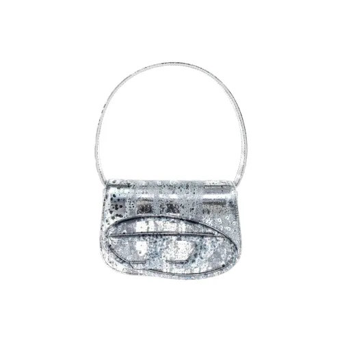 DIESEL ПУ (полиуретан) Сумка через плечо Женская Серебряная