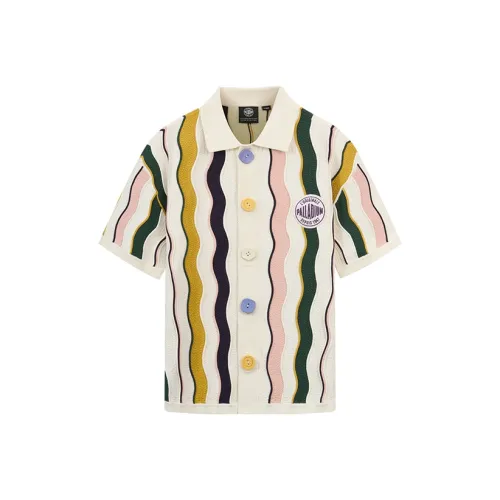 Palladium SS24 Рубашка Унисекс Белый Фиолетовый Полосы Волна