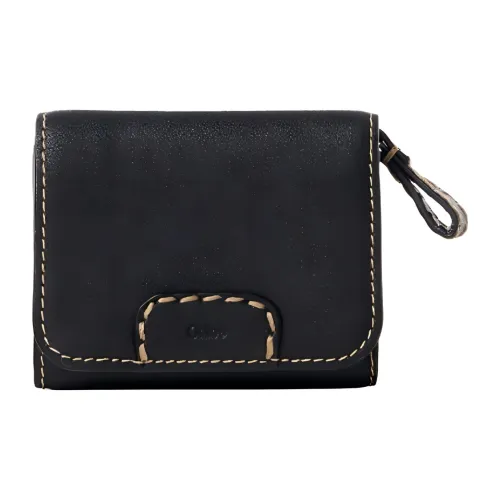 Chloe Edith Буйвол Кожа Кошелек Маленький Мужской Черный