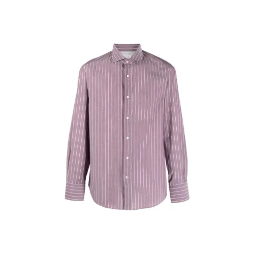 BRUNELLO CUCINELLI Светло-фиолетовые Мужские Рубашки
