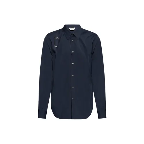 Alexander McQueen SS24 Рубашка Мужская Морской Синий