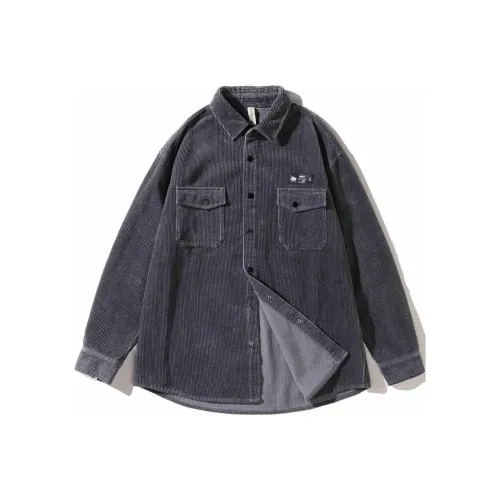 GELANLU Серый Мужские Рубашки