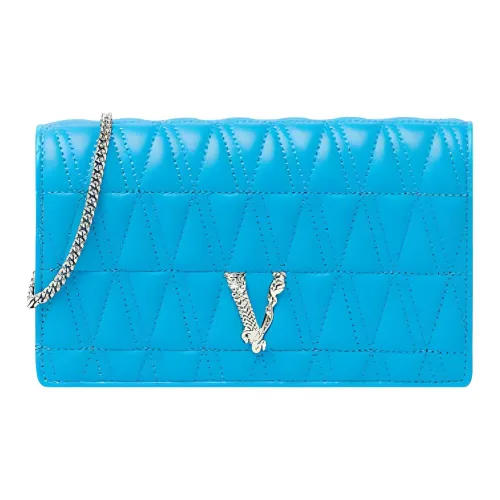 VERSACE Virtus Lambskin Evening Bag Crossbody Clutch Regular Women's Turquoise
