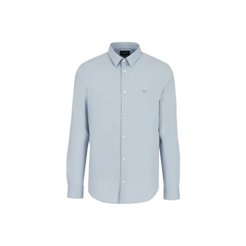 EMPORIO ARMANI SS23 Рубашка Мужская Синяя