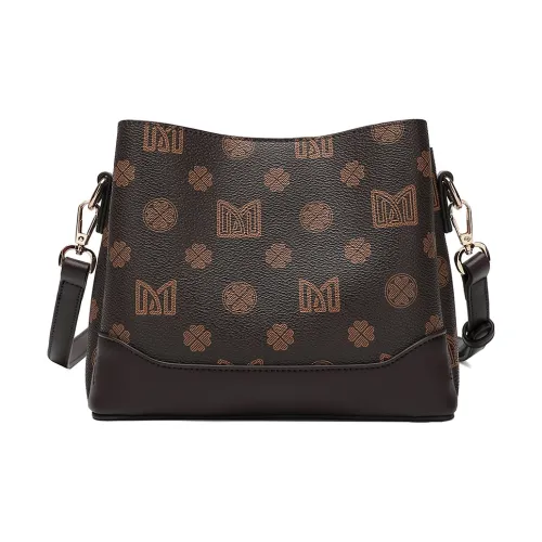 MEXICAN ПВХ Ведрообразная Сумка Сумка через плечо Сумка на плечо Стандартная Женская Темно-коричневая