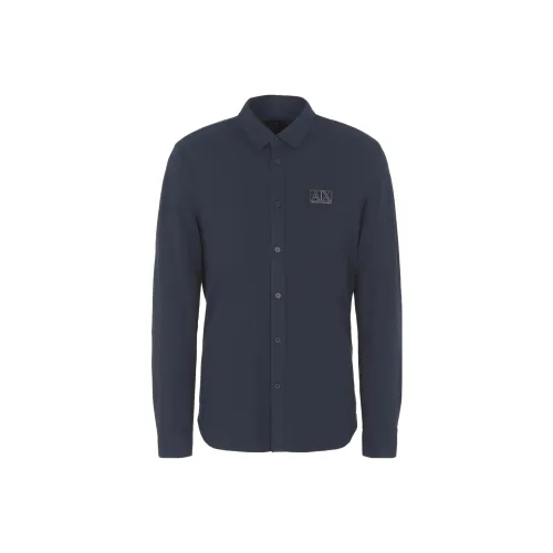 ARMANI EXCHANGEAE FW23 Рубашка Мужская Морской Синий