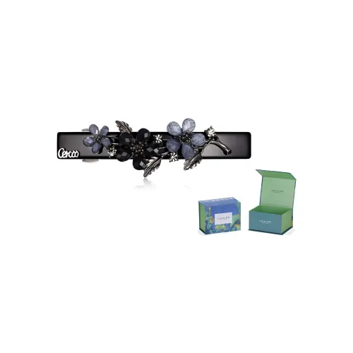 Cercoo Смола Пластина, Austrian Ромб, Сплав Заколки для волос Черный + Серый Средний/Большой Женские