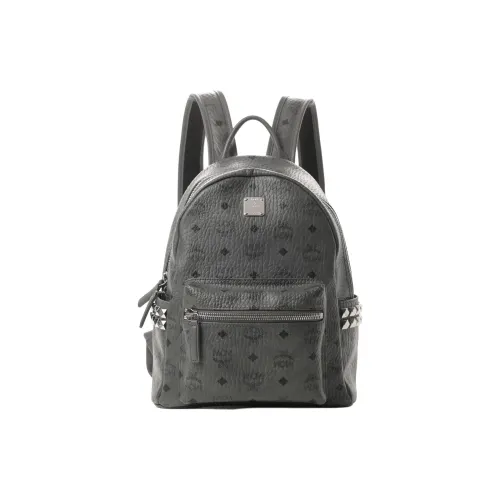 MCM Stark Visetos Холст Рюкзак Женский Призрачный Серый