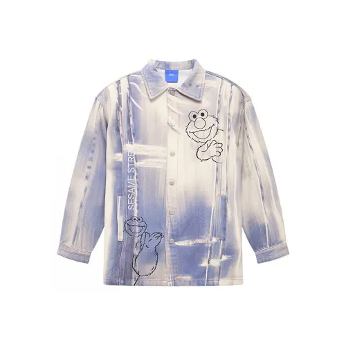 TSMLXLT Светло-синий деним Унисекс Рубашки