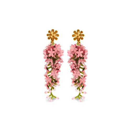 Оскар де ла Рента Латунная нижняя заколка Серьги On Женские Розовые