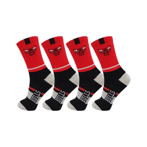 NBA Chicago Bulls Баскетбольные носки Мужские 4 упаковки Джем Красный Светлый Фотиния Серый