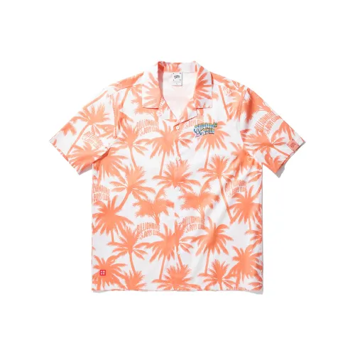 LINING x BILLIONAIRE BOYS CLUB Рубашка Мужская Персиково-Розовая Оранжевая С принтом по всей поверхности