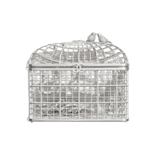 CHANEL Металлическая Сумка через плечо Женская Серебряная