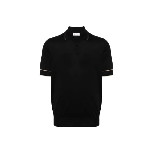 Brunello Cucinelli Черное Мужское Поло
