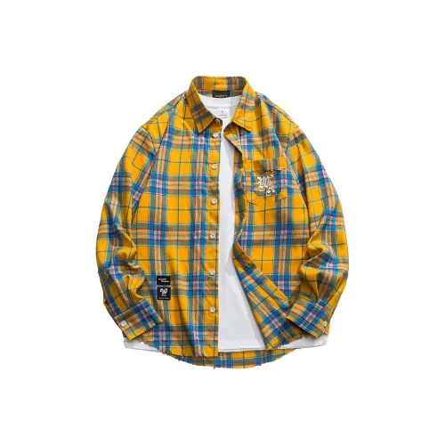WANCHAO CP Желтый и синий плед Унисекс Рубашки