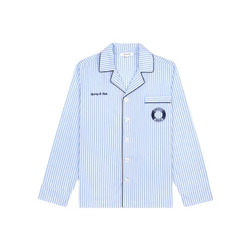 SPORTY RICH Hotel DU Cap Эдем ROC SS23 Co Брендированная Серия Рубашка Унисекс Синий