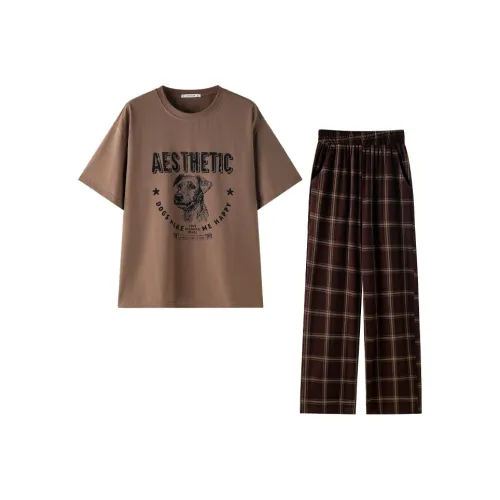 MEITENG Пижамный комплект женский коричневый