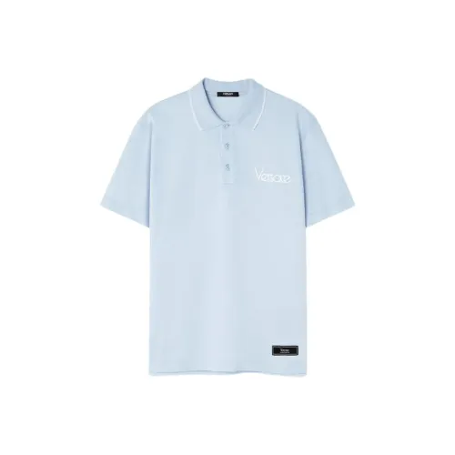 VERSACE Мужская поло рубашка синего цвета