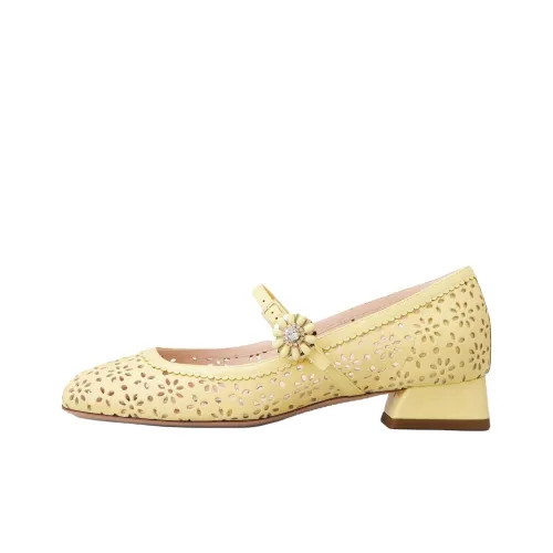Roger Vivier Tres Vivier Планшет Mary Jane Женские Туфли Жёлтые