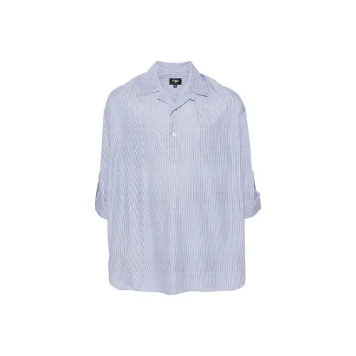 FENDI SS24 Поло Мужское Цвет Синие Лист