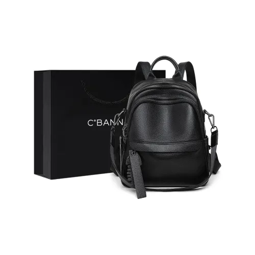 C°BANNER Рюкзак из коровьей кожи с синтетической кожей средний женский черный