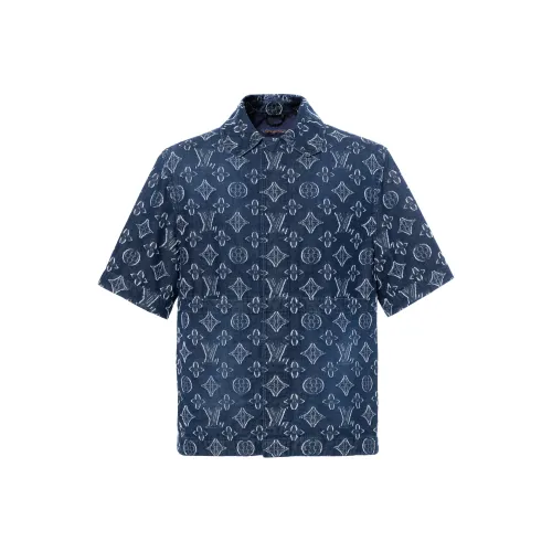 LOUIS VUITTON FW23 Рубашка Мужская Синяя