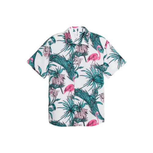 PUMA Белый/Ярко-розовый Мужские Рубашки