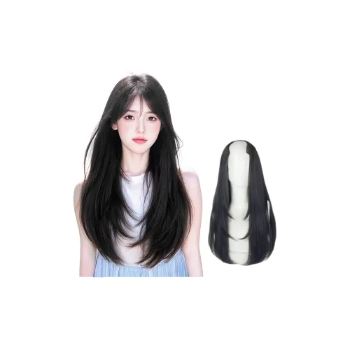 QIYEXUE Длинные прямые волосы с легкими внутрь закрученными париками