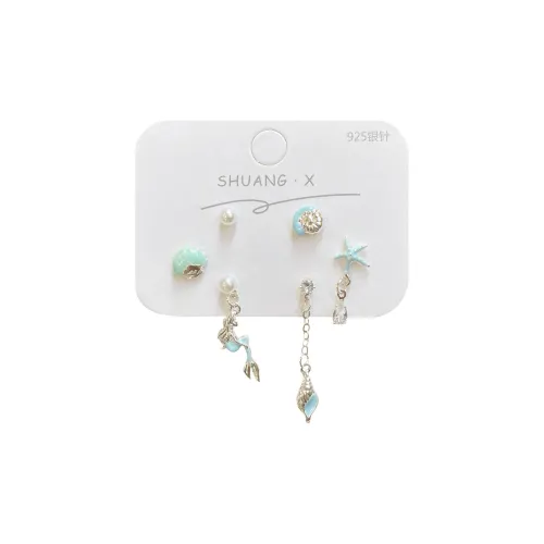 HAZYOU Сплав Серьги-гвоздики Женские