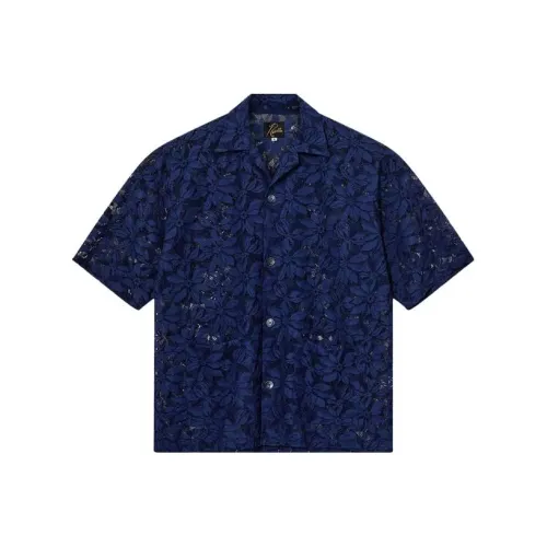 Needles Collaboration Морской Синий Мужские Рубашки