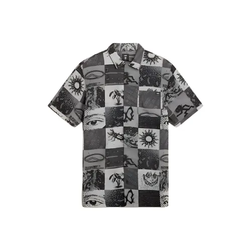 VANS CAMP Классический Ожерелье-чокер Ткани вязаные Рубашка Мужская Серый