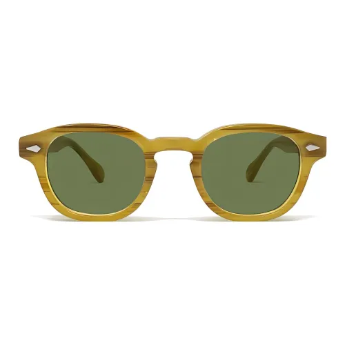 MOSCOT Металлический ацетат Нерегулярная форма Солнцезащитные очки Женские Желтые