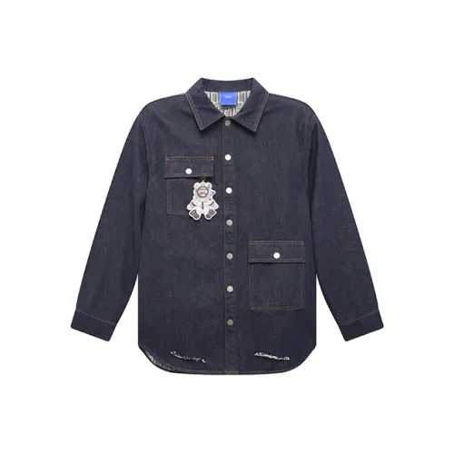 TSMLXLT Темно-джинсовый синий Унисекс Рубашки