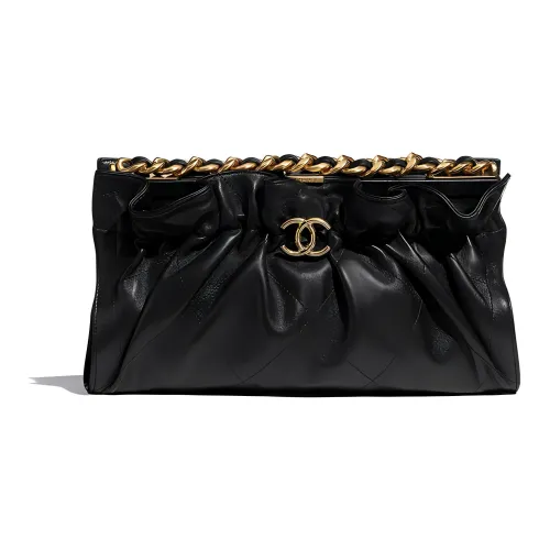 CHANEL Sheepskin Evening Clutch Bag Women's Black CHANEL Овчина Вечерний Клатч Сумка Женская Черная
