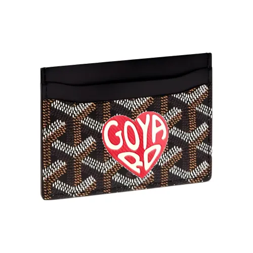 GOYARD Saint Sulpice Холст с кожей Картхолдер Картхолдер Унисекс Черный Красный Маленькое сердце