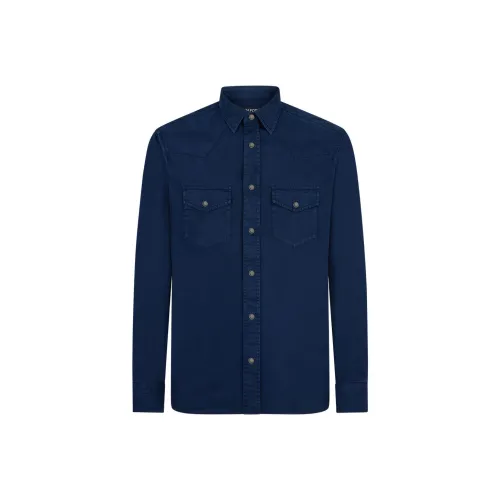 TOM FORD Blue Men's Shirts TOM FORD Синий Мужские Рубашки