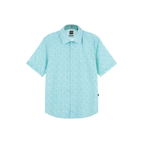 Hugo Boss Рубашка Мужская Мятно-Зеленая