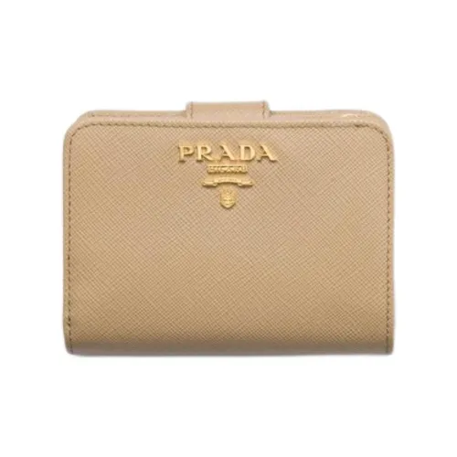 PRADA Кошелек из коровьей кожи Унисекс Песочный CAMEL