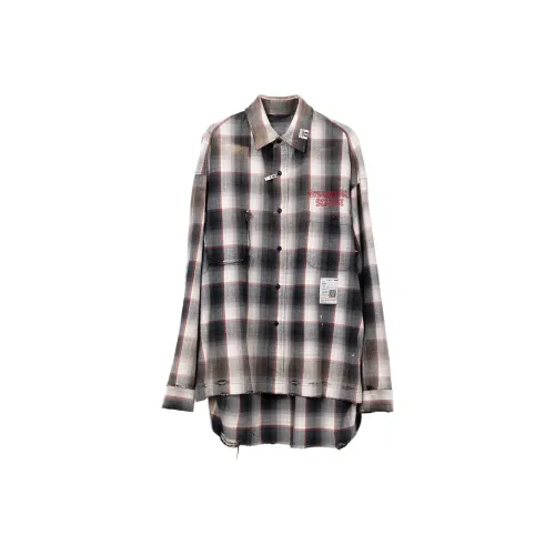 Maison Mihara Yasuhiro SS25 Рубашка Мужская Серого цвета