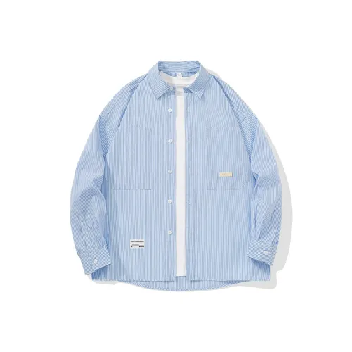 MOPE SS23 Рубашка Унисекс Синие Белые Полоски