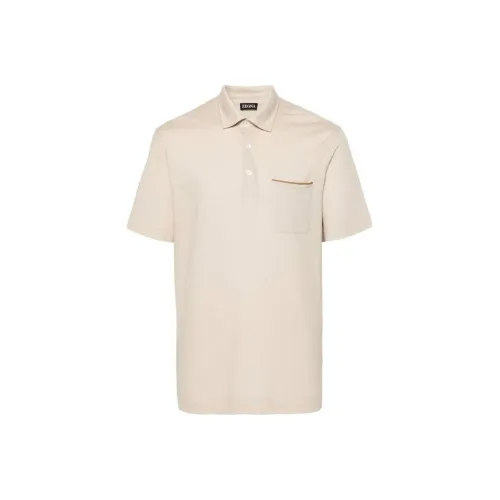 Ermenegildo Zegna Бежевая Мужская Рубашка Поло