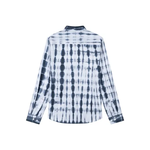 DAVID NAMAN Синие Белые Мужские Рубашки