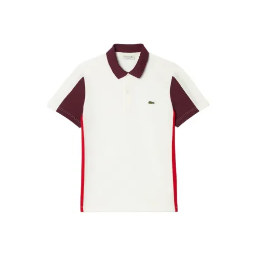 LACOSTE Поло Мужское Белый Красный