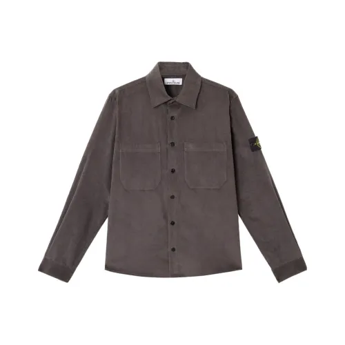 Stone Island Угольный Серый Мужские Рубашки